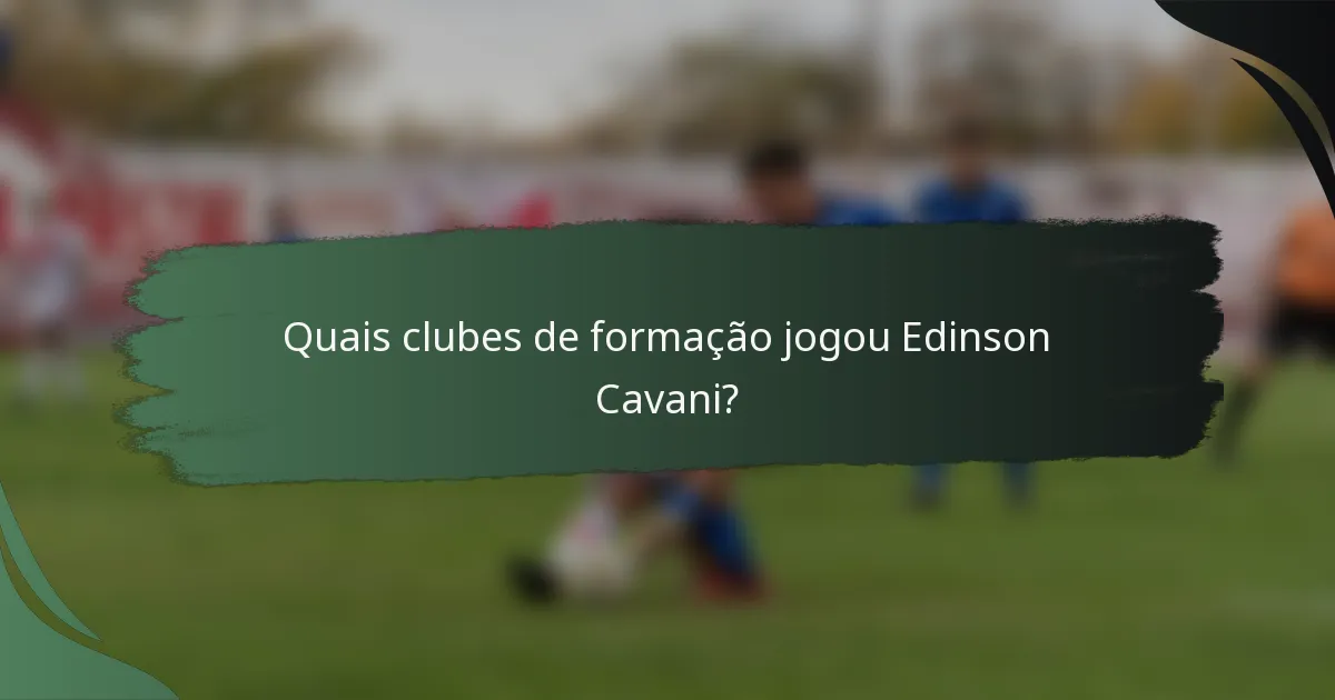 Quais clubes de formação jogou Edinson Cavani?